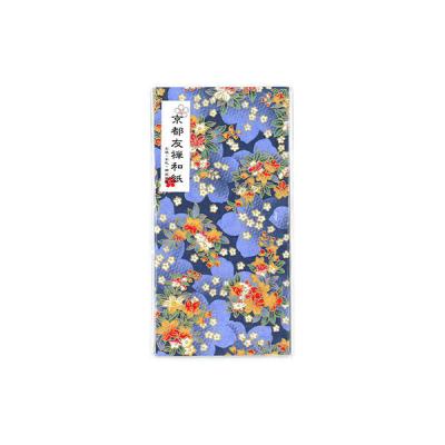 【ご注文品 確認用ブルー】着物のぽち袋◇友禅和紙 LOHACO - 京都友禅ポチ袋 花集い 大 青 2枚入 PA-354 10個 エヒメ紙工