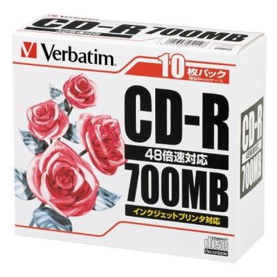 Verbatim CDーR ＜700MB＞ SR80PP10C 100枚 1箱（直送品）