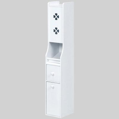 【軒先渡し】萩原 トイレ収納ラック スリム正面型 幅155mm 奥行190mm ホワイト MTR-7006WH 1台（直送品）