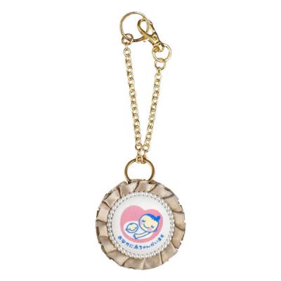 YONEOKA RIBBON マタニティマーク キーホルダー フリルリボンロゼット 両面仕様 mmrw06bbr 1個（直送品）