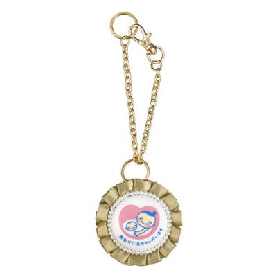 YONEOKA RIBBON マタニティマーク キーホルダー フリルリボンロゼット 両面仕様 mmrw06ka 1個（直送品）