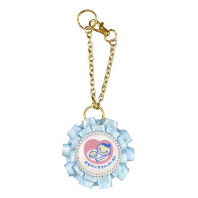 YONEOKA RIBBON マタニティマーク キーホルダー ダブルフリルロゼット クリップ付 mmrs06pbr 1個（直送品）