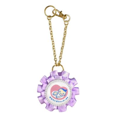 YONEOKA RIBBON マタニティマーク キーホルダー ダブルフリルロゼット クリップ付 mmrs06rv 1個（直送品）