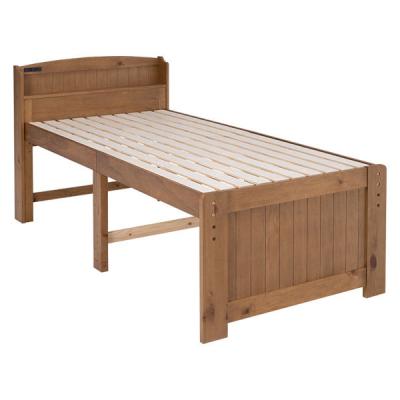 【軒先渡し】萩原 マットレス付 シングルベッド 幅1020×奥行2110×高さ990mm MB-5916SLBR3301 1台（直送品）