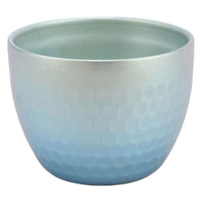 片力商事 チタン槌目ぐい呑み(二重構造) チタン陽極酸化発色 オーシャンブルー PY-C024 1個（直送品）