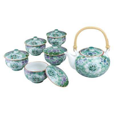 西日本陶器 波佐見焼 彩牡丹 番茶器揃 932987 1箱（直送品）