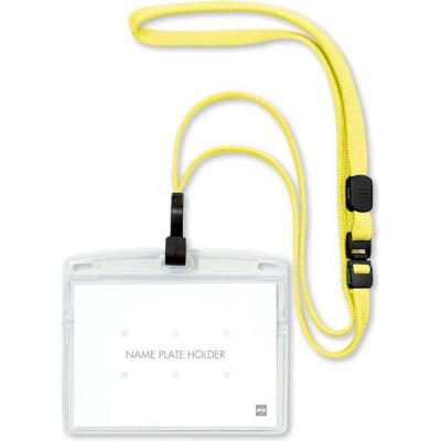 オープン工業 吊り下げ名札 フック式 ソフトケース ヨコ 特大サイズ 10枚入 レモンイエロー NL-23-LEY 1袋（直送品）