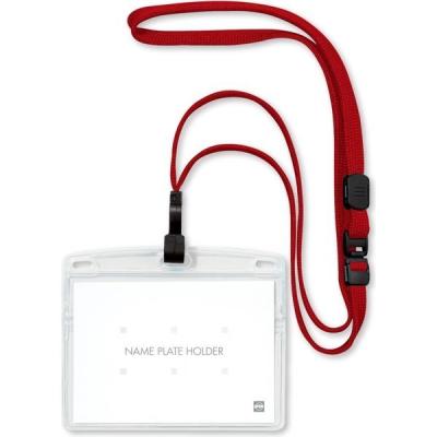 オープン工業 吊り下げ名札 フック式 ソフトケース ヨコ 特大サイズ 10枚入 赤 NL-23-RD 1袋（直送品）