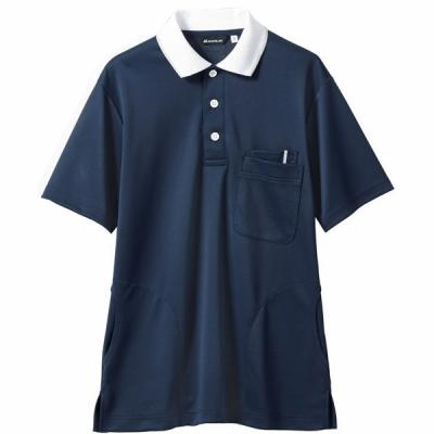 住商モンブラン ポロシャツ（男女兼用） ネイビー/白 M 32-5039（直送品）