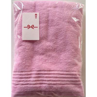 日繊商工 大阪泉州産の無地ピンクバスタオル(袋入り)/無地熨斗風シール付き JW2201PK--muji -50 1箱(50個入)（直送品）
