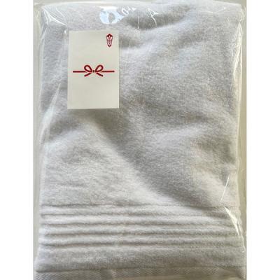 日繊商工 大阪泉州産の白バスタオル(袋入り)/無地熨斗風シール付き JW2201WH--muji -20 1箱(20個入)（直送品）