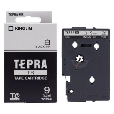 キングジム テプラ TEPRA TR テープカートリッジ 幅9mm 白ラベル(黒文字) 白 TC9S-H 1個（直送品）