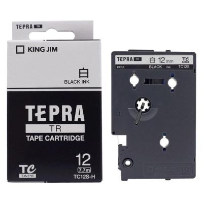 キングジム テプラ TEPRA TR テープカートリッジ 幅12mm 白ラベル(黒文字) 白 TC12S-H 1個（直送品）