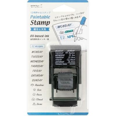 スタンプ 回転印 英字・曜日と天気柄 35375006 1個 デザインフィル（直送品）