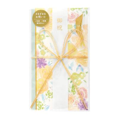 マルアイ 祝儀袋 花柄御祝金封 イエロー キ24Y 1セット(1パック×3)（直送品）