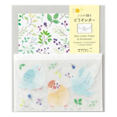 デザインフィル ミニレターセット944 シール付 どうぞ トリ柄 86944006 1セット(1個×3)（直送品）