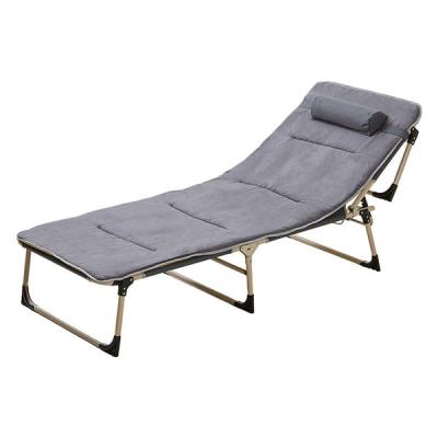 万方商事 4段階リクライニング折りたたみベッド グレー a3598820 1台（直送品）