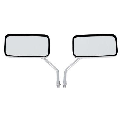 ALBA バックミラー/角型メッキ 中型車両用/左右セット 逆ネジ10mm 101-022 1箱（直送品）