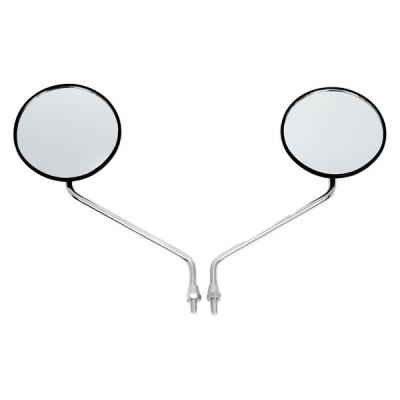 ALBA バックミラー/丸型ブラック 8mm 正ネジ /左右セット(郵政カブ等) 101-023 1箱（直送品）