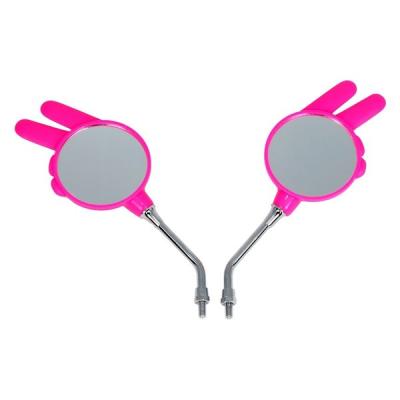 ALBA じゃんけんミラー(ちょき)/ピンク 正ネジ8mm 101-049 1箱（直送品）