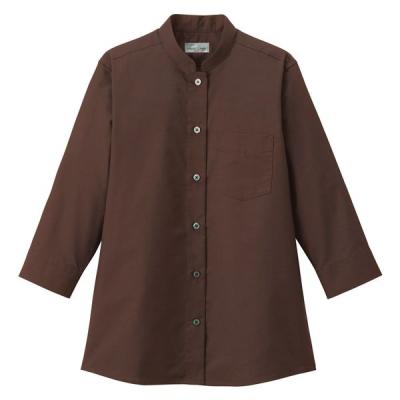 ボンマックス レディススタンドカラー七分袖ブラウス ブラウン 15号 FB4047L 1枚（直送品）