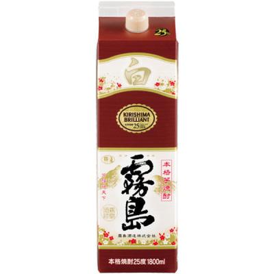 白霧島 25度 1.8L 1800ml パック 1本 芋焼酎　霧島酒造