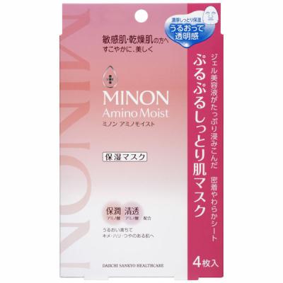 ミノンアミノモイスト ぷるぷるしっとり肌マスク 22mL×4枚入 第一三共ヘルスケア