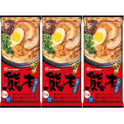マルタイ　熊本黒マー油とんこつラーメン186g　1セット（2人前×3個入）