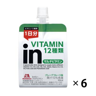 inゼリー（インゼリー） マルチビタミン グレープフルーツ味 1セット（1個（180g）×6） 栄養機能食品 森永製菓