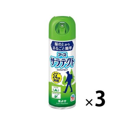 虫除けスプレー 虫よけ剤 衣類 洋服 服の上からサラテクト 200ml 1セット（3本） アウトドア キャンプ 蚊除け アース製薬