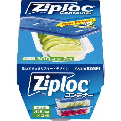いっこ　300ml×　6本セット LOHACO - ジップロック コンテナー 食品保存容器 長方形 300ml 冷凍