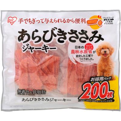 あらびきささみジャーキー 犬用（200枚）1袋 アイリスオーヤマ ドッグフード おやつ