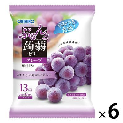 ぷるんと蒟蒻ゼリー　グレープ 1セット（1袋（6個入）×6） オリヒロ　こんにゃくゼリー　ミニパウチタイプ