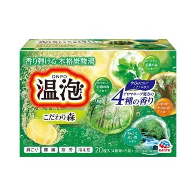 入浴剤 炭酸 アソート 温泡 こだわり森 詰め合わせ 個包装 透明タイプ アース製薬 1箱（20錠入り）