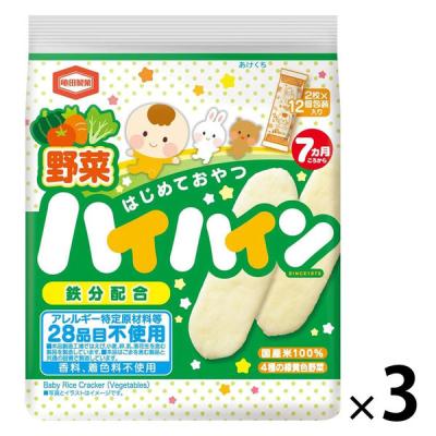 LOHACO - 亀田製菓 野菜ハイハイン 2枚×12袋入 3個 赤ちゃん おやつ