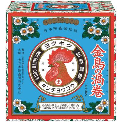 金鳥の渦巻 蚊取り線香 1箱（50巻入） (線香皿1枚、線香立1個入) 約7時間有効 蚊 駆除剤 金鳥 キンチョー キンチョウ