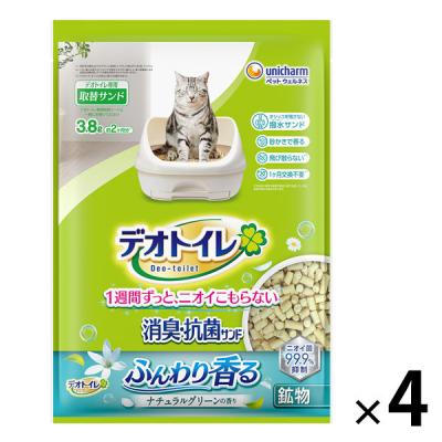 【新品・未開封】ユニ・チャーム　猫用デオトイレ　猫砂（12㍑）&シート(12枚） LOHACO - 猫砂 デオトイレ 消臭・抗菌サンド 4L 1袋 ユニ
