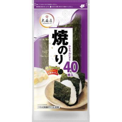 大森屋 おもちおにぎり焼のり40枚 3切40枚 1個