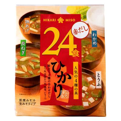 ひかり味噌 ひかり即席みそ汁赤だし 24食×3袋