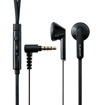 エレコム スマートフォン用ヘッドホン マイク有 インナーイヤー ブラック 黒 EHP-IS3510MBK 1個