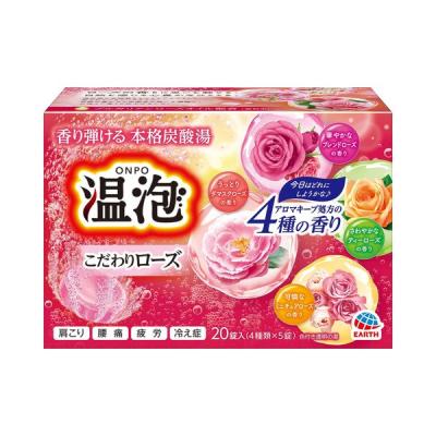 入浴剤 炭酸 アソート 温泡 こだわりローズ 詰め合わせ 個包装 透明タイプ アース製薬 1箱（20錠入り）