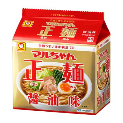 【アウトレット】東洋水産　マルちゃん正麺 醤油味 袋麺　1パック（5食入）インスタントラーメン　袋ラーメン