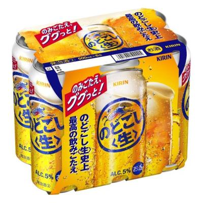 LOHACO - ビール類 発泡酒 新ジャンル のどごし〈生〉 500ml 1パック(6
