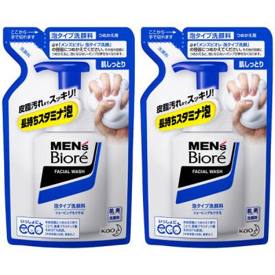 メンズビオレ 洗顔料 泡タイプ シェービング 肌しっとり 詰め替え 130ml 2個 もふもふ泡で洗おう！（イチオシ）