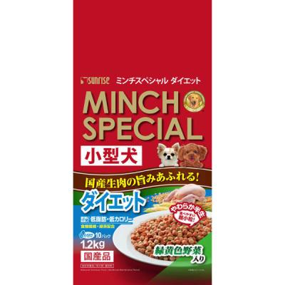 箱売り サンライズ MINCH SPECIAL（ミンチスペシャル）犬用 小型犬 ダイエット 緑黄色野菜入り 1.2kg 6袋 マルカン