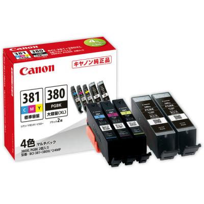 Canon 380 381 4箱、380PGBK 大容量2箱まとめて LOHACO - キヤノン（キャノン） 純正 BCI-381+380XL*2/4MP 3色パック+