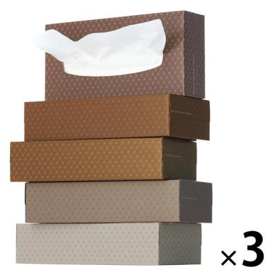 ティッシュペーパー 200組 （5箱入）オリジナルティッシュ MOCHA （モカ） 5colors 1セット（3パック）アスクル（イチオシ） オリジナル