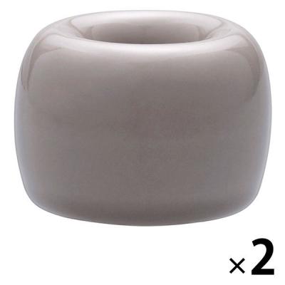 無印良品 磁器歯ブラシスタンド・1本用 グレー・直径4×高さ3cm 2個 良品計画