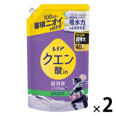 レノア クエン酸in(クエン酸イン) 超消臭 SPORTS リフレッシュリリー 詰替 超特大 1110mL 1セット（2個） すすぎ消臭剤