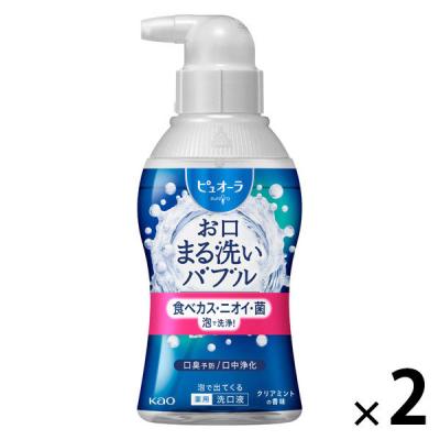 洗口液 ピュオーラ 泡で出てくる洗口液 クリアミント 180mL 1セット（2本）花王